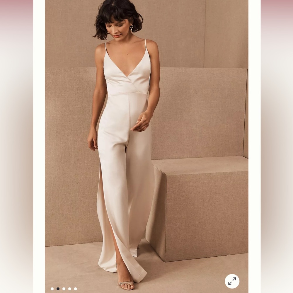 Monique Lhuillier Cream Jumpsuit